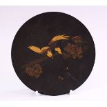 A JAPANESE MEIJI PERIOD DAMASCENE MIXED METAL & IRON PLATE / DISH, the plate with inlaid