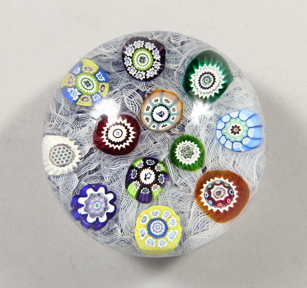 A PERTHSHIRE GLASS MILLEFIORI PAPERWEIGHT. Design PP12. 2.5ins diameter. - Image 2 of 3