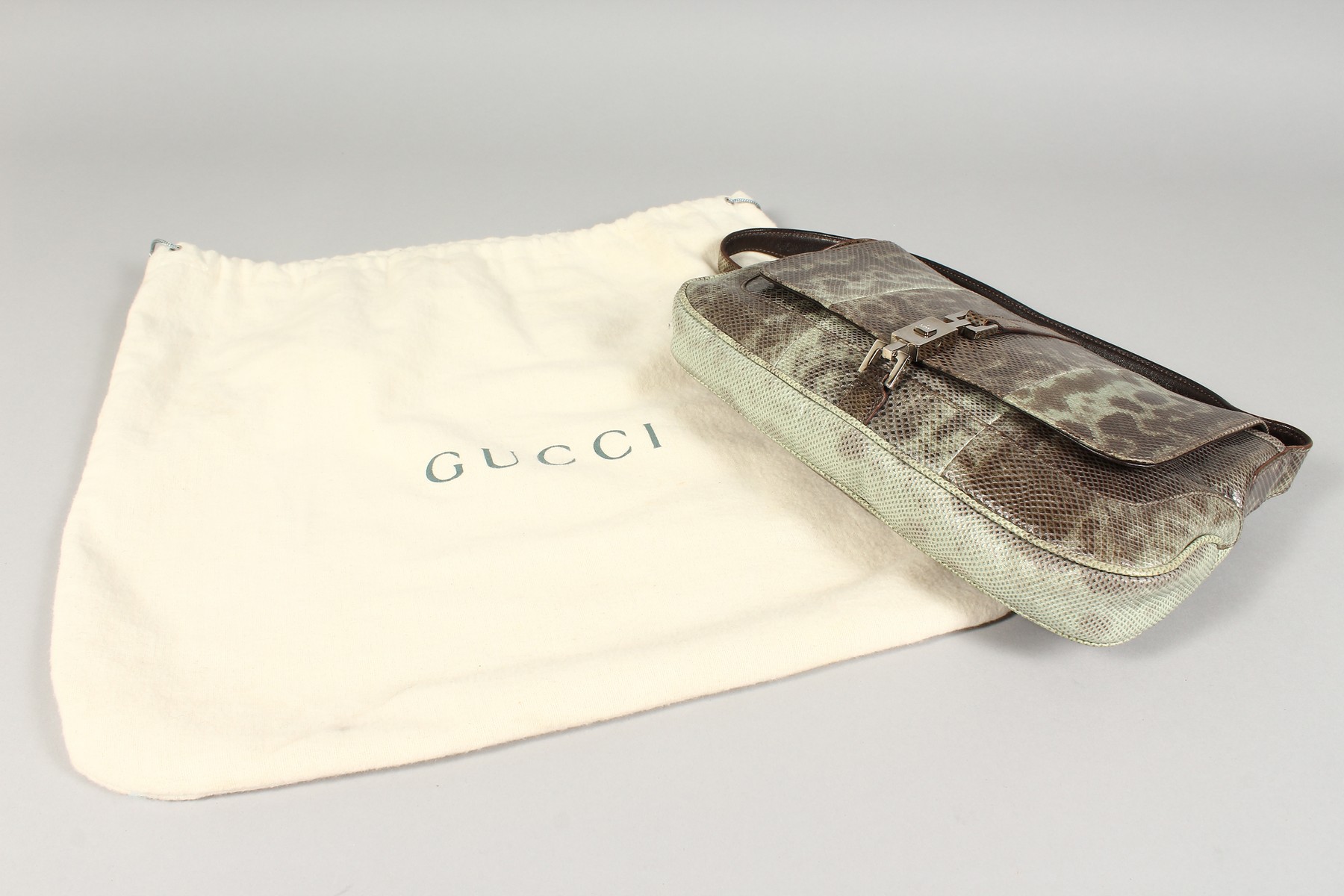 A GUCCI PYTHON SKIN HANDBAG in a Gucci cloth bag. - Image 6 of 7