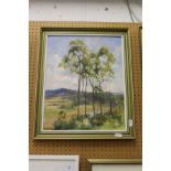Wooded Landscape oil on board, signed E. Lyford.