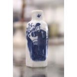 A Chinese blue and white porcelain hexagonal form snuff bottle.