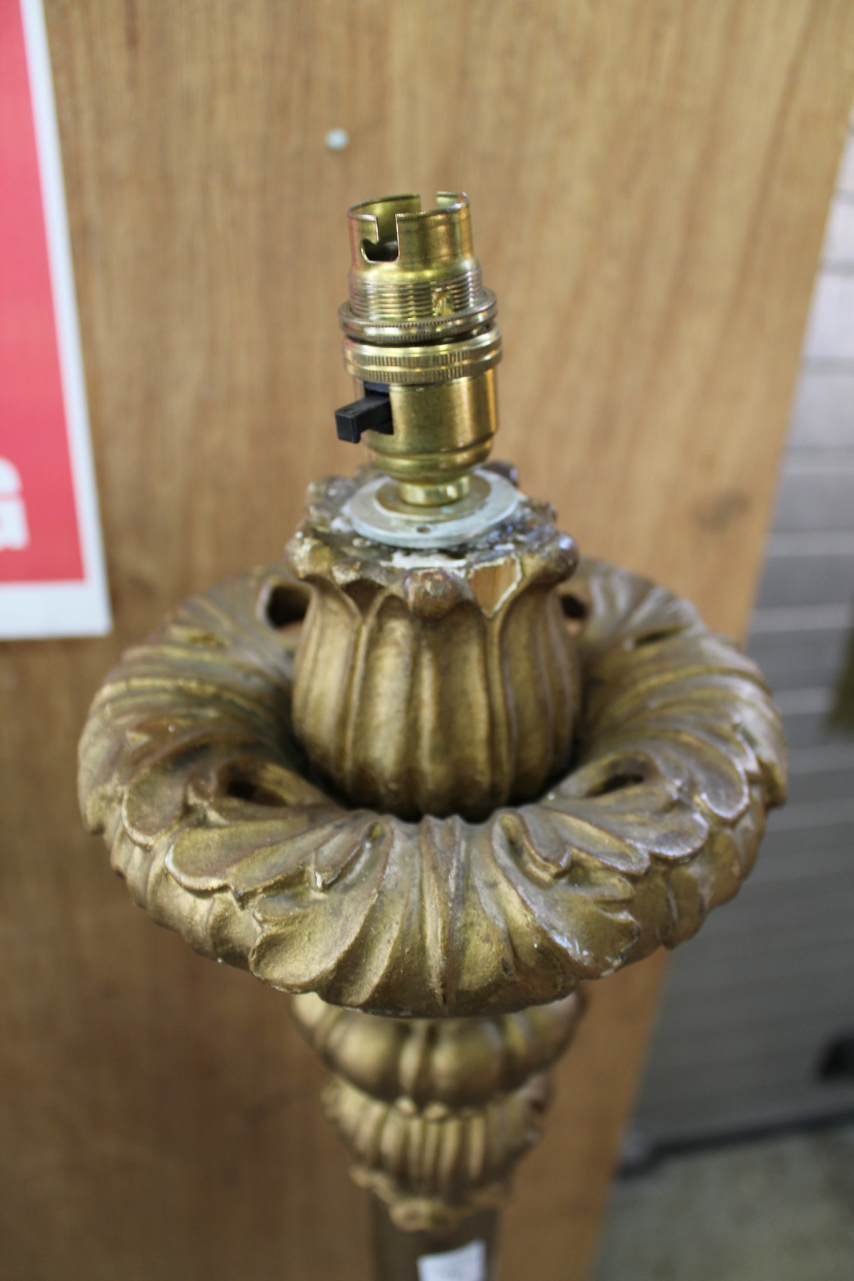 A gilt wood standard lamp. - Image 3 of 3