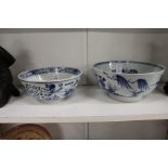 Two 19th century Chinese blue and white porcelain bowls.