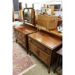 A mahogany dressing chest and similar washstand.