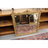 A decorative gilt framed mirror.