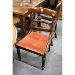 Two pairs of 19th century mahogany dining chairs.