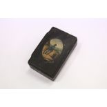 A small snuff box, late 19th century with a shooting scene.