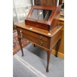 A mahogany two drawer chest on cabriole legs (formerly a cutlery canteen).