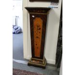 A continental decorative marquetry and ormolu mounted pedestal stand.