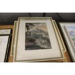 A pair of colour engravings / prints.