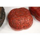 A Chinese cinnabar lacquer box and cover.