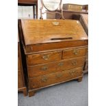 A George III elm bureau.