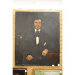 A 19th century English school portrait of a gentleman, oil on canvas, unframed.