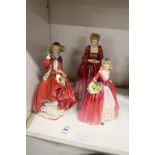 Three Royal Doulton figurines, Top O' The Hill, Janet and Lady Elizabeth.
