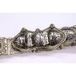 A Russian Niello decorated white metal belt.