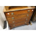 A small mahogany four drawer chest.