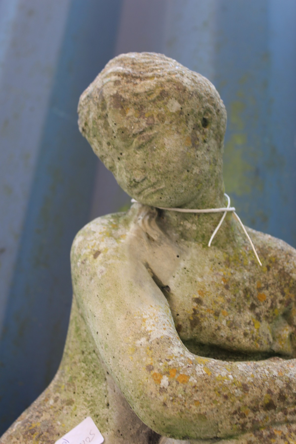 A composite garden classical figure on pedestal base. - Image 3 of 3