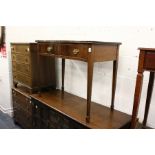 A mahogany serpentine fronted single drawer side table.