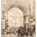 William Walcot R. E. Hon. R. I. B. A. (1874-1943) Scottish, 'Arc San Carlo - Naples', Drypoint