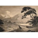 Rev. John Eagles (1783-1855) British, 'A Lake District View', grey washes over pencil, 8.25" x 11.