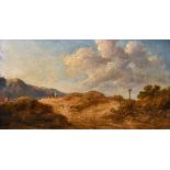 19th century school, landscape of Crossborough Common, oil on canvas, inscribed verso, 11.5" x 6".