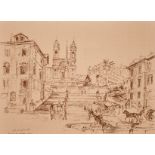 John Linfield (b.1930) British, A series of prints including 'Piazza di Spagna - Rome'