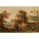 Thomas Barker of Bath (1769-1847) British. A Scene of Cattle Crossing a River with Figures