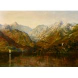 H. Tiffin (19th century) British, 'The Lake of Como', oil on panel, inscribed verso, 18" x 24".