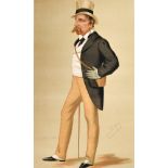 A collection of Vanity Fair prints depicting finely dressed gentlemen with various articles