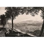 Two After J.M.W Turner etchings 'Mofs Dale Fall' (19/27) and 'Kirkby - Lonsdale Church Yard',