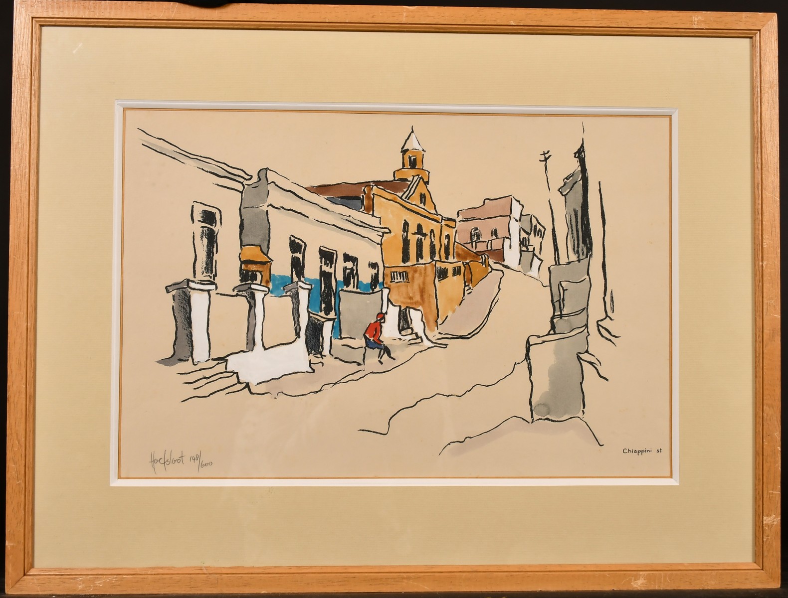 Ted Hoefsloot (20th century) South African, 'Chiappini Street' and 'Wale Street' a pair of - Image 2 of 3