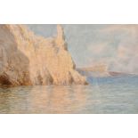 John White (1851-1933) British, A rocky Devon coastal scene, watercolour, signed, 7" x 10.5".