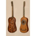 A set of three prints of stringed instruments, from the publication 'Musical Instruments,