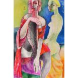 John Ivor Stewart (1936-2017) British, Two Surrealist studies of provocative female figures and