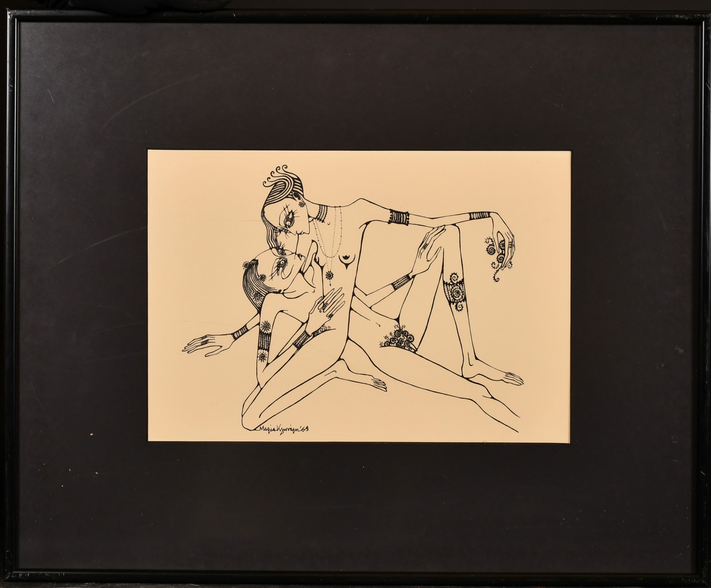 20th century Greek school, a set of four erotic prints, each 8.75" x 12.75",(4). - Image 5 of 5