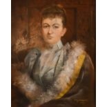 Amy Giampietri (active 1867-1900) British, A half-length portrait of a lady, pastel, signed and