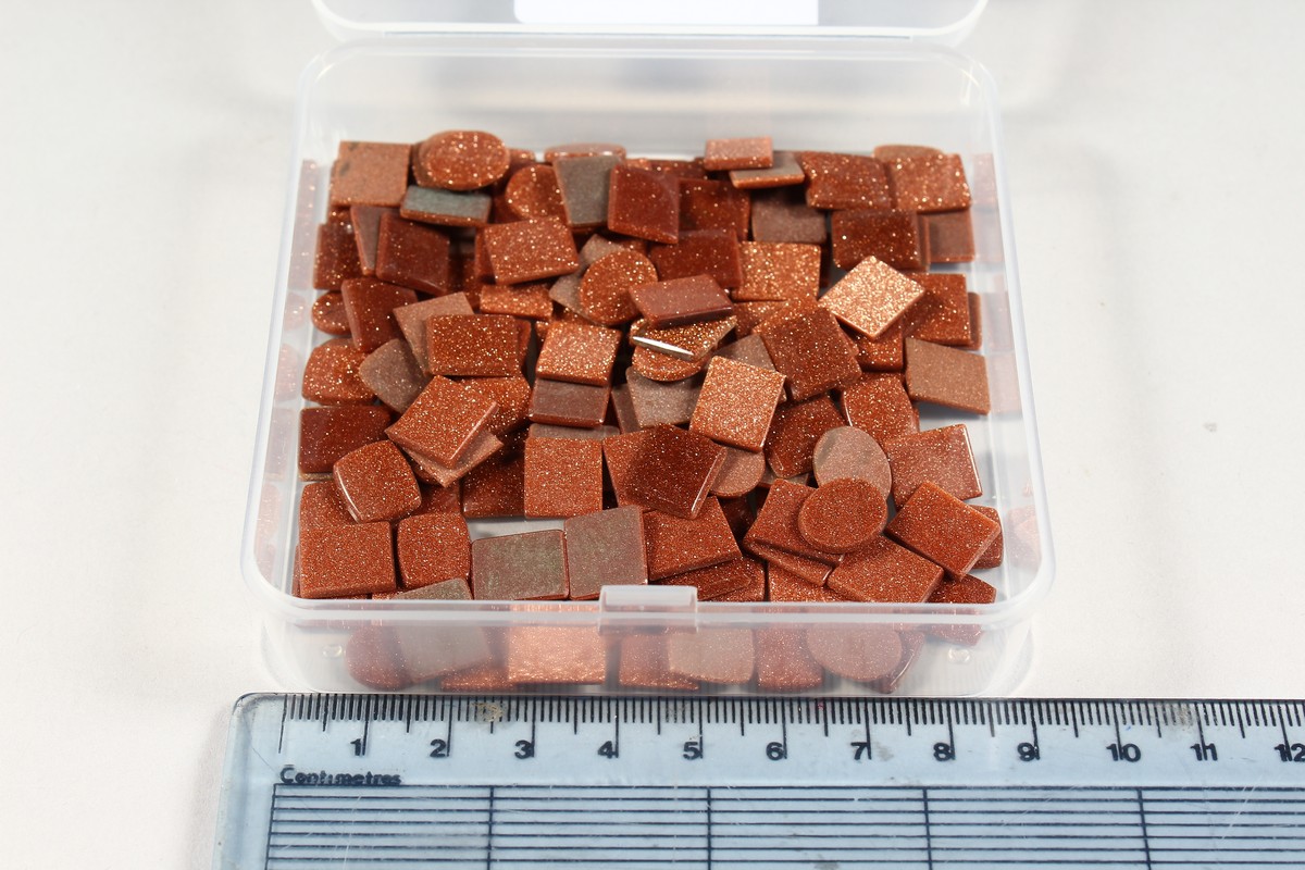 A BOX OF GOLDSTONE STONES - Image 2 of 2