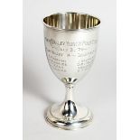 A POLO TROPHY CUP 6 ins high (MIAMI VALLEY HUNT AND POLO CLUB, JULY 31.29) Sterling silver