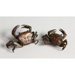 A PAIR OF JAPANESE BRONZE CRABS 1.25 ins