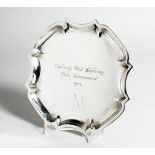 A POLO TROPHY SILVER SALVER, 7 ins diameter, Cowdray Park Handicap Polo Tournament, 1912, London,