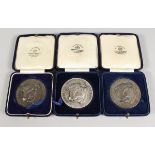 HEREFORD HERD BOOK SOCIETY THREE SILVER MEDALLIONS won by Sir D.R. Llewellyn, in a Mappin and Webb