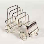 A SILVER PLATED CLASSIC CAR TOAST RACK