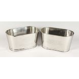 A SMALL PAIR OF LILY BOLLINGER WINE COOLER 12 ins long 6.5 ins high