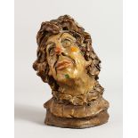 BABBY KAY (MARY KAY). AN APPLIED BRONZE CLOWN. Signed. 9ins high.