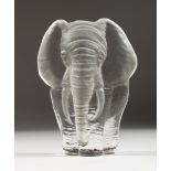 A SWEDISH GLASS ELEPHANT No. 3139, signed 5.5 ins high