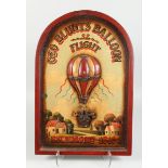 GEORGE BLUNTS BALLOON FLIGHT PLAQUE, 24 in. X 16 in.