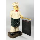 A COMPOSITION CHEF 'TODAY'S MENU', 2 ft 6ins high