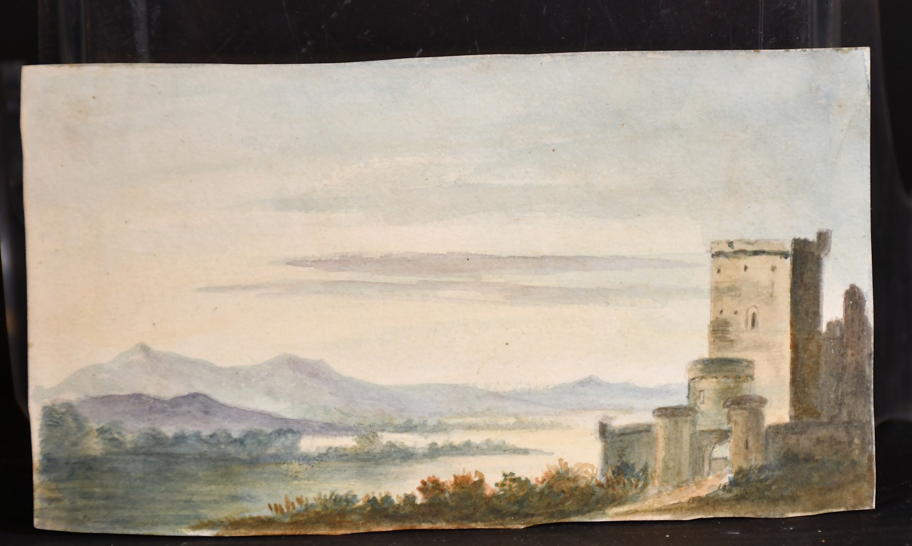 Circle of John Varley, A tower in a landscape and another possibly by a different hand, watercolour, - Image 4 of 5