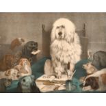 After Landseer, 'Laying Down the Law', a print, 10" x 13.25".