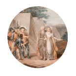 'Lear And Cordelia', stipple engraving, inscribed, 12" diameter.